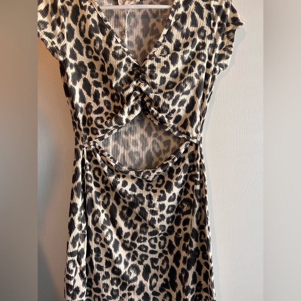 Leopard print mini dress